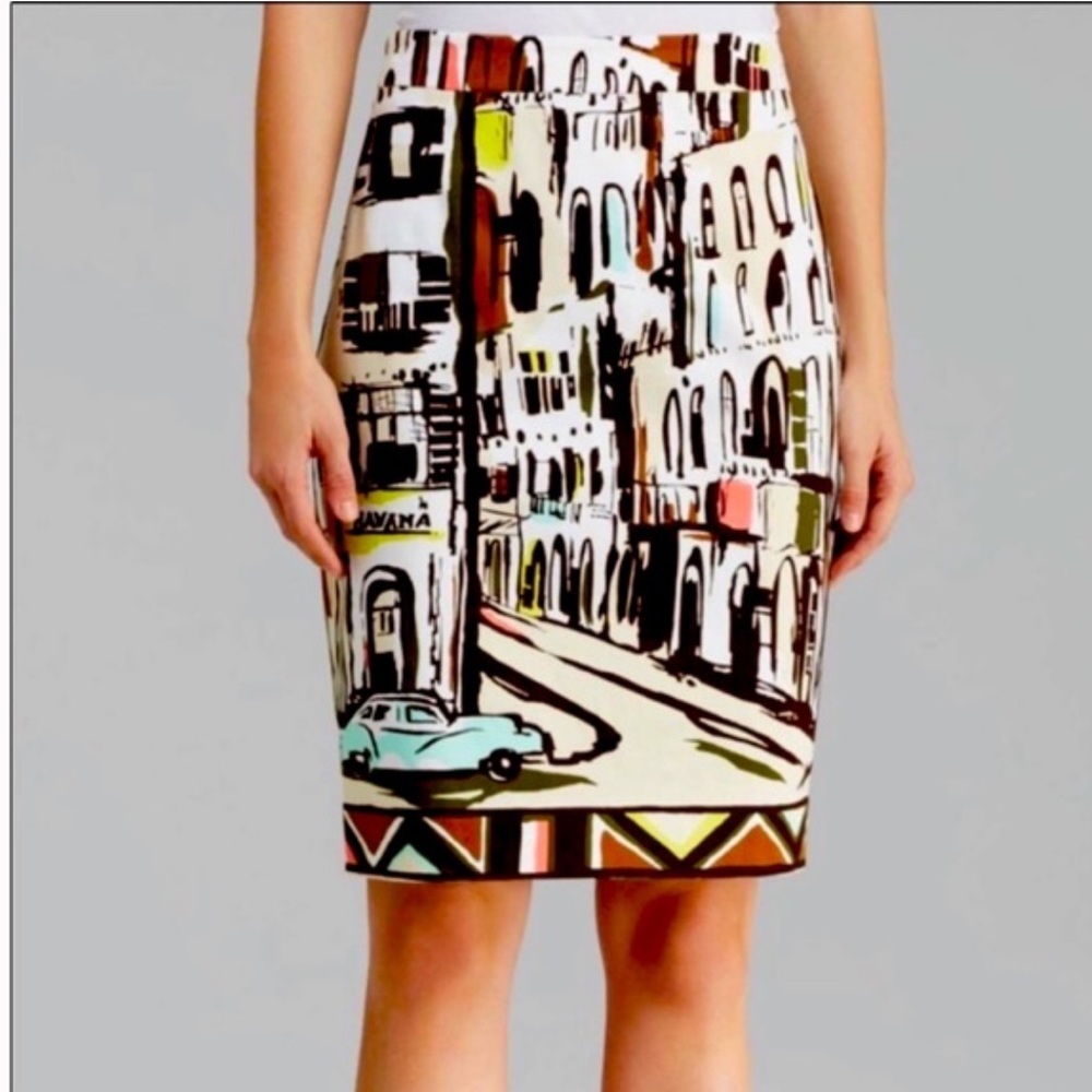 Kate Spade Havana Landscape Pencil Skirt